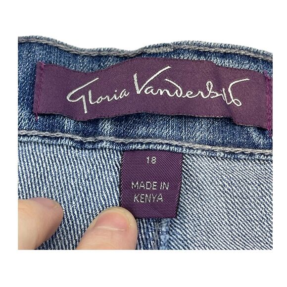 Gloria Vanderbilt Amanda Jeans Women's 18 Blue Stretch Classic Fit Straight Leg - Picture 3 of 8